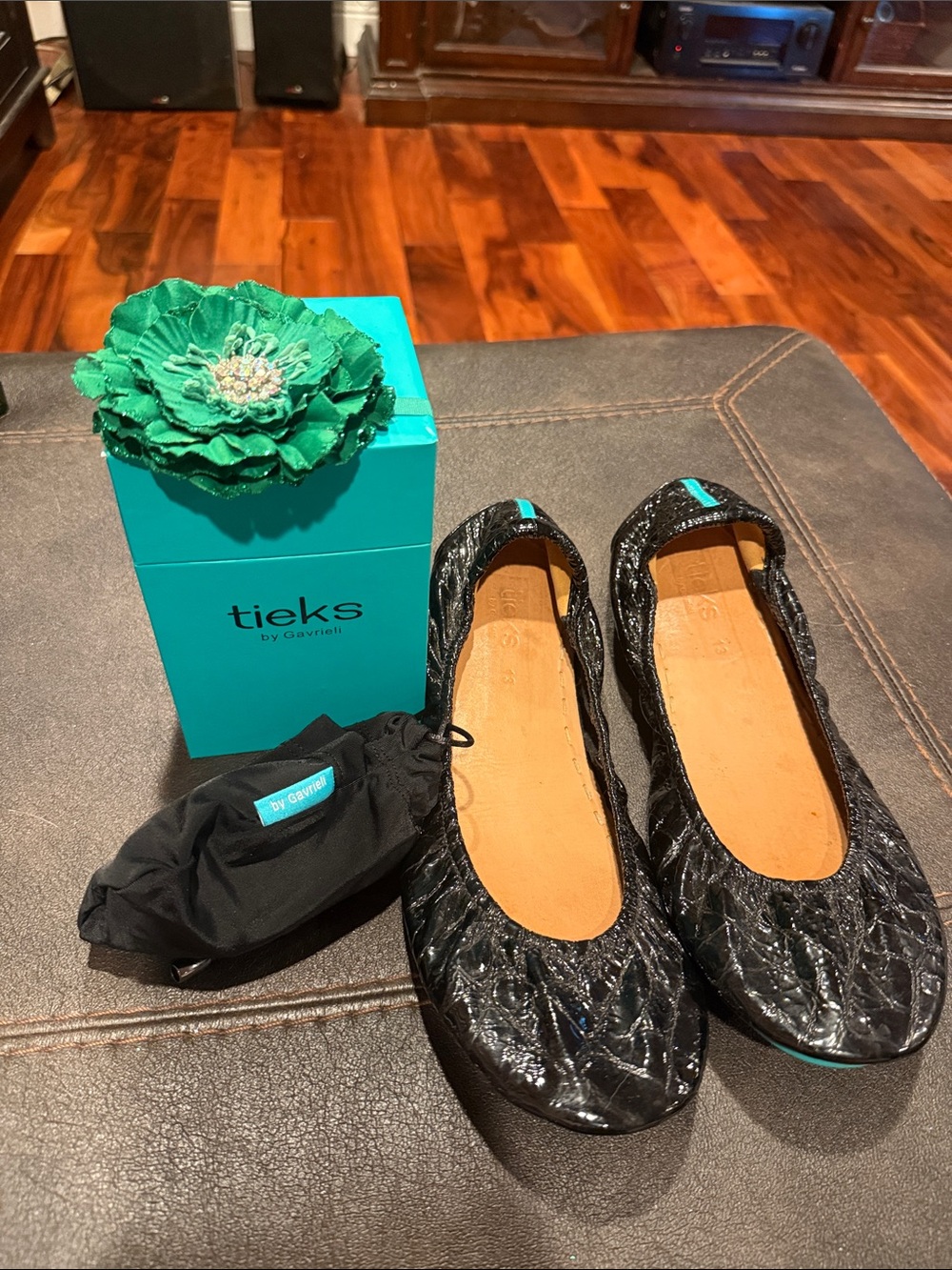 Size 13 women's Tieks Black Obsidian Ballet Flats